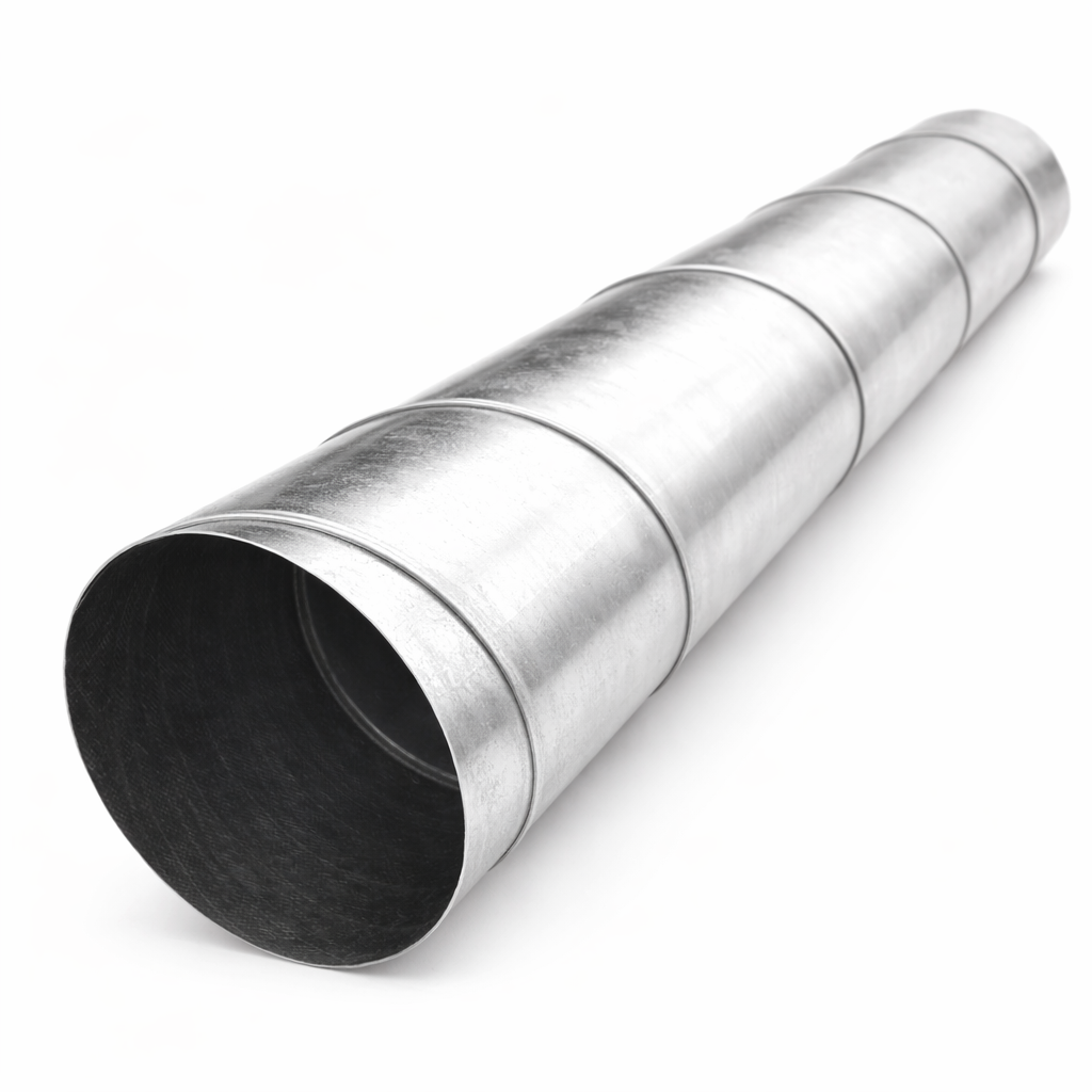 Galvanised Ventilation Pipe with Clamps — Ø125 mm