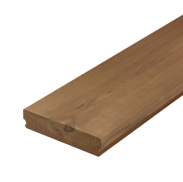 Timberry Mykolas Thermo-D Pine Decking — 26 x 117 mm, hidden fixing groove (per m²)
